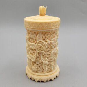 Vintage Ivory Colored Pick Holder Lid 50 Decorative Cocktail Picks